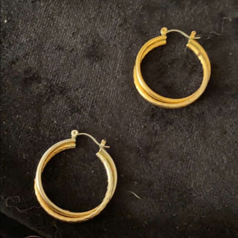 Hoop silver and gold tone